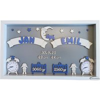 Zwillinge Geschenk Für Taufe , Zur Geburt, Kinderzimmer Deko, Babyzimmer Deko Zwilinge von Rahmen4Baby