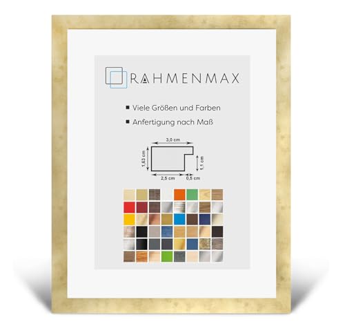PuzzelMax Puzzlerahmen Bilderrahmen Posterrahmen 75x98 cm Gold Antik 98x75 cm mit klarem Kunstglas von RahmenMax