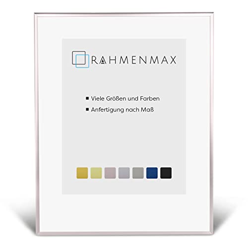 RahmenMax® Alaska A1 Bilderrahmen 59,4x84,1 cm zum Aufhängen/Bilderrahmen Maßanfertigung möglich/Posterrahmen aus Aluminium/Bilder Rahmen in Champagner mit Acrylglas/Puzzle Rahmen von RahmenMax