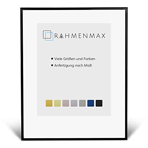 RahmenMax® Alaska Bilderrahmen 60x80 cm zum Aufhängen/Bilderrahmen Maßanfertigung möglich/Posterrahmen aus Aluminium/Bilder Rahmen in Schwarz Matt mit Acrylglas/Puzzle Rahmen von RahmenMax