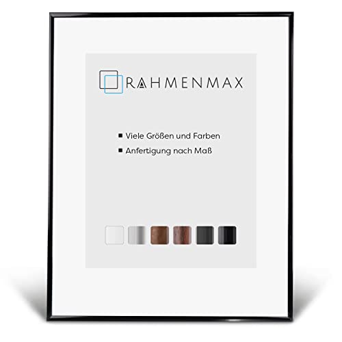 RahmenMax® Iowa Bilderrahmen 30x45 cm zum Aufhängen/Bilderrahmen Maßanfertigung möglich/Posterrahmen aus Kunststoff/Bilder Rahmen in Schwarz Matt mit klarem Acrylglas/Puzzle Rahmen von RahmenMax