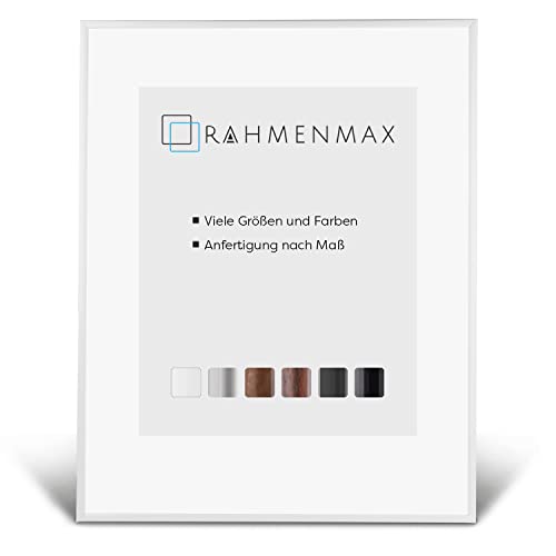 RahmenMax® Iowa Bilderrahmen 32x47 cm/Bilderrahmen Maßanfertigung möglich/Posterrahmen aus Kunststoff/Bilder Rahmen in Weiß mit klarem Acrylglas und weißer Rückwand/Puzzle Rahmen von RahmenMax