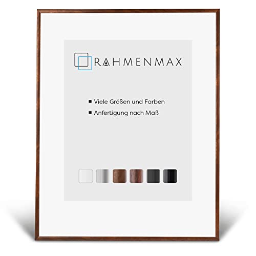 RahmenMax® Iowa Bilderrahmen 35x45 cm/Bilderrahmen Maßanfertigung möglich/Posterrahmen aus Kunststoff/Bilder Rahmen in Terra Gold mit klarem Acrylglas und weißer Rückwand/Puzzle Rahmen von RahmenMax