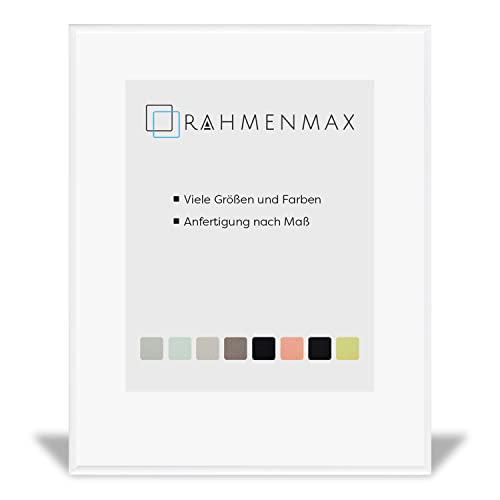 RahmenMax® Kainuu Bilderrahmen 55x70 cm zum Aufhängen/Bilderrahmen Maßanfertigung möglich/Posterrahmen aus Aluminium/Bilder Rahmen in Weiß Matt mit klarem Acrylglas/Puzzle Rahmen von RahmenMax