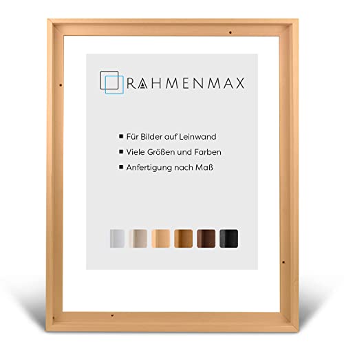 RahmenMax® Luzern Schattenfugenrahmen 25x30 cm aus lackiertem Massiv Holz/Rahmen für Leinwand/Bilderrahmen für Keilrahmen/Leinwandrahmen in Natur - Maßanfertigung möglich von RahmenMax