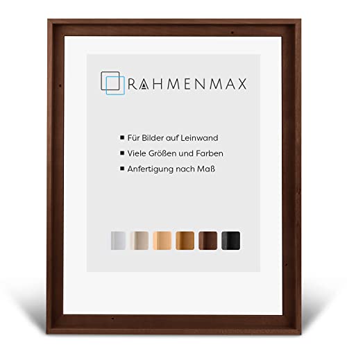 RahmenMax® Luzern Schattenfugenrahmen 40x30 cm aus lackiertem Massiv Holz/Rahmen für Leinwand/Bilderrahmen für Keilrahmen/Leinwandrahmen in Mokka - Maßanfertigung möglich von RahmenMax