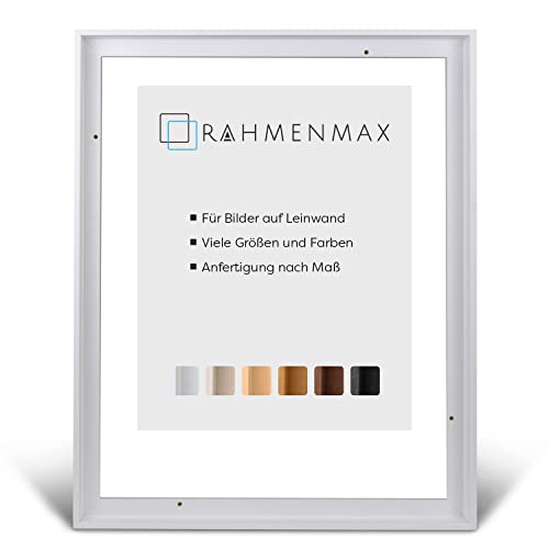 RahmenMax® Luzern Schattenfugenrahmen 50x120 cm aus lackiertem Massiv Holz/Rahmen für Leinwand/Bilderrahmen für Keilrahmen/Leinwandrahmen in Weiß - Maßanfertigung möglich von RahmenMax