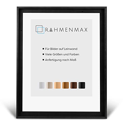 RahmenMax® Luzern Schattenfugenrahmen 70x100 cm aus lackiertem Massiv Holz/Rahmen für Leinwand/Bilderrahmen für Keilrahmen/Leinwandrahmen in Schwarz - Maßanfertigung möglich von RahmenMax