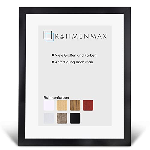 RahmenMax® Morena Bilderrahmen 33x48 cm zum Aufhängen/Bilderrahmen Maßanfertigung möglich/Posterrahmen aus MDF/Bilder Rahmen in Schwarz Matt mit klarem Acrylglas/Puzzle Rahmen von RahmenMax