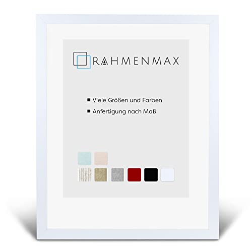 RahmenMax® Skane Bilderrahmen Holz 50x100 cm zum Aufhängen/Bilderrahmen Maßanfertigung möglich/MDF Posterrahmen/Bilder Rahmen in Weiß Matt mit Acrylglas/Puzzle Rahmen von RahmenMax