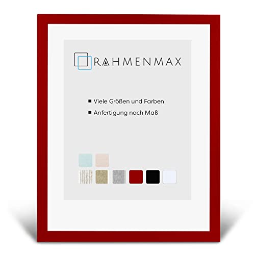 RahmenMax® Skane Bilderrahmen Holz 61x76 cm zum Aufhängen/Bilderrahmen Maßanfertigung möglich/MDF Posterrahmen/Bilder Rahmen in Rot mit Acrylglas/Puzzle Rahmen von RahmenMax