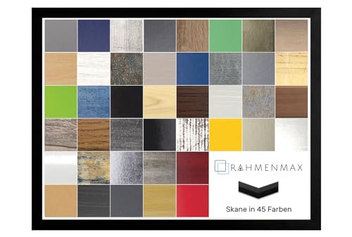 RahmenMax Skane Bilderrahmen Posterrahmen Puzzlerahmen 36x49 cm Schwarz matt 49x36 cm mit weisser Rückwand und klarem Acrylglas von RahmenMax