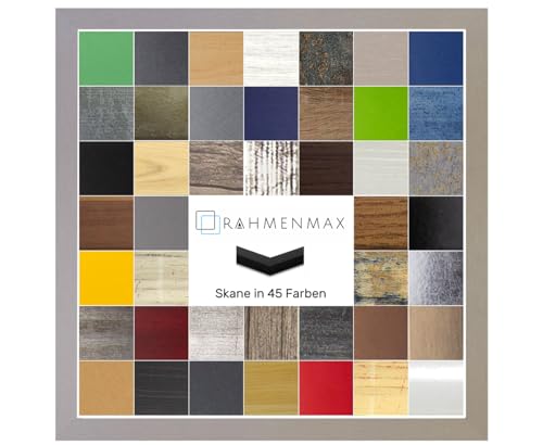 RahmenMax Skane Bilderrahmen Posterrahmen Puzzlerahmen 70x70 cm Graphit Dunkelgrau Anthrazit 70x70 cm mit weisser Rückwand und Antireflex Acrylglas von RahmenMax