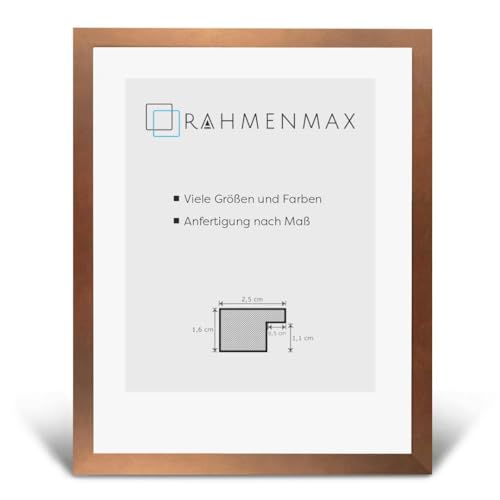 RahmenMax Skane Puzzlerahmen 48,7x64,7 cm Bilderrahmen Kupfer Dekor Hintergrund Weiss Kunstglas klar von RahmenMax