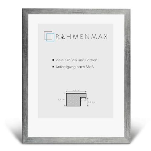 RahmenMax Skane Puzzlerahmen Bilderrahmen Posterrahmen 34x48 cm Grau gewischt Passgenau Handgefertigt inklusive klarer Acryl Verglasung von RahmenMax