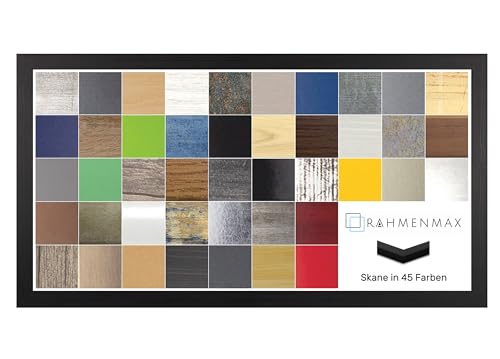 RahmenMax Skane Puzzlerahmen Bilderrahmen Posterrahmen 38x98 cm Schwarz Gemasert Passgenau Handgefertigt inklusive Antireflex Acryl Verglasung von RahmenMax