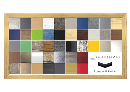 RahmenMax Skane Puzzlerahmen Bilderrahmen Posterrahmen 42 x 120 cm Gold Optik Glanz Passgenau Handgefertigt inklusive klarer Acryl Verglasung von RahmenMax
