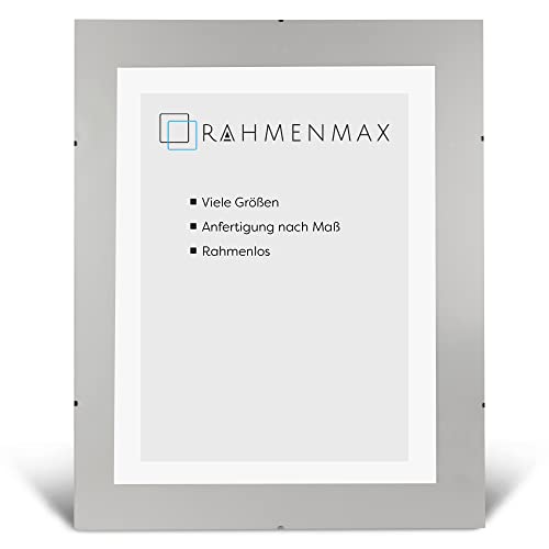 Rahmenloser Bildhalter nach Maß – 33x50cm – Acrylglas (klar oder antireflex), bruchsicher – 2,5 mm weiße Rückwand – Maßanfertigung für Fotos, Poster & Urkunden von RahmenMax