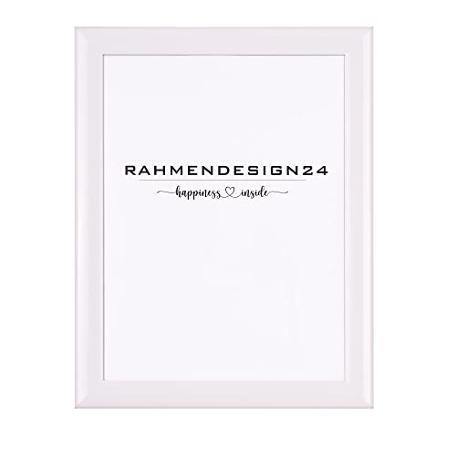 Rahmendesign24 Bilderrahmen Fiona 15x21 (DIN A5) Weiß (Hochglanz) Fotorahmen, Wechselrahmen, Posterrahmen, Puzzlerahmen von Rahmendesign24