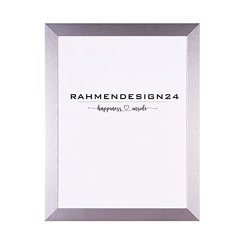 Rahmendesign24 Bilderrahmen Milano 15x21 (DIN A5) Silber (hochglanz) Fotorahmen, Wechselrahmen, Posterrahmen, Puzzlerahmen von Rahmendesign24