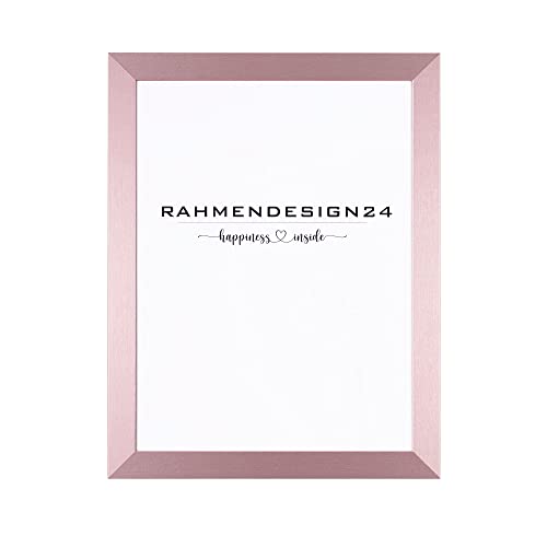 Rahmendesign24 Bilderrahmen Milano 18x24 Roségold ANTIREFLEX/ENTSPIEGELT, Fotorahmen, Wechselrahmen, Posterrahmen, Puzzlerahmen von Rahmendesign24