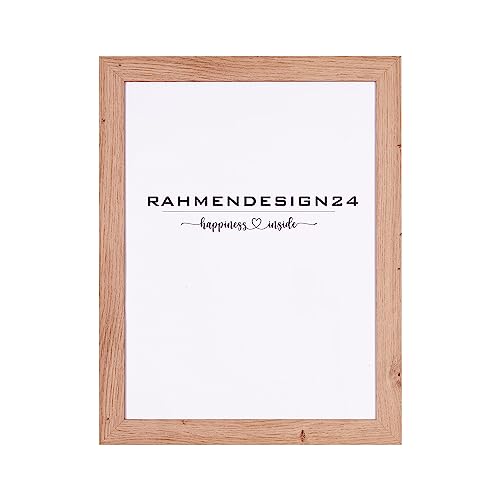 Rahmendesign24 Bilderrahmen Milano | DIN Format Eiche natur 21x29,7 (DIN A4) | Posterrahmen, Fotorahmen, Wechselrahmen von Rahmendesign24