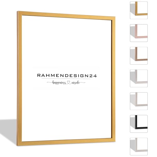 Rahmendesign24 Bilderrahmen Nero 30x70 Blattgold Fotorahmen, Wechselrahmen, Posterrahmen, Puzzlerahmen, schmaler Bilderrahmen Rahmendesign24 Bilderrahmen Nero 30x70 Blattgold Fotorahmen, Wechselrahmen, Posterrahmen, Puzzlerahmen, schmaler Bilderrahmen von Rahmendesign24