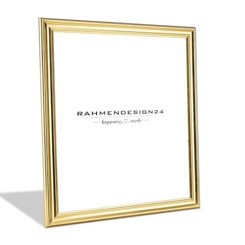 Rahmendesign24 Bilderrahmen Puzzlerahmen Atheno | Blattgold 20x30cm | Barockrahmen Vintage Antik Stil | Klassischer Fotorahmen für Poster und Puzzle | Galerierahmen von Rahmendesign24