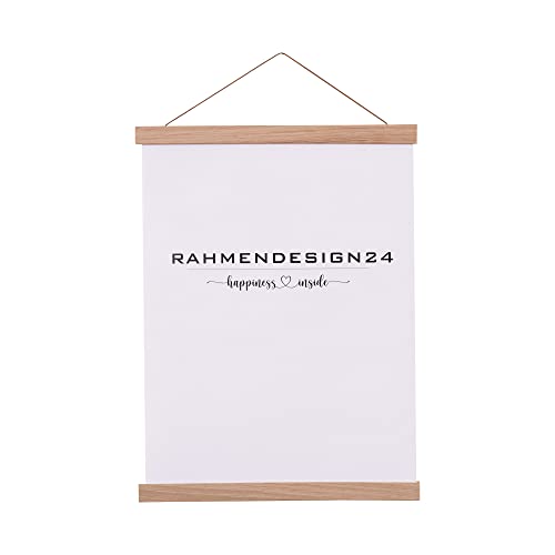 Rahmendesign24 Magnetische Posterschiene 31cm A3 Eiche Natur Posterleiste Posterrahmen Posterhänger Holz von Rahmendesign24