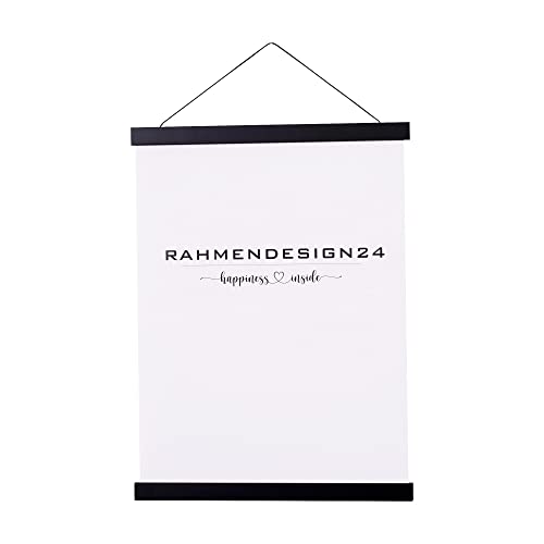 Rahmendesign24 Magnetische Posterschiene 31cm A3 Schwarz (matt) Posterleiste Posterrahmen Posterhänger Holz von Rahmendesign24