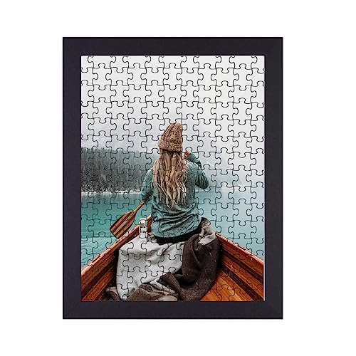 Rahmendesign24 Puzzlerahmen Milano für Puzzle ca. 500-1000 Teile 33x95cm 95x33cm Schwarz (matt) mit Acrylglas von Rahmendesign24