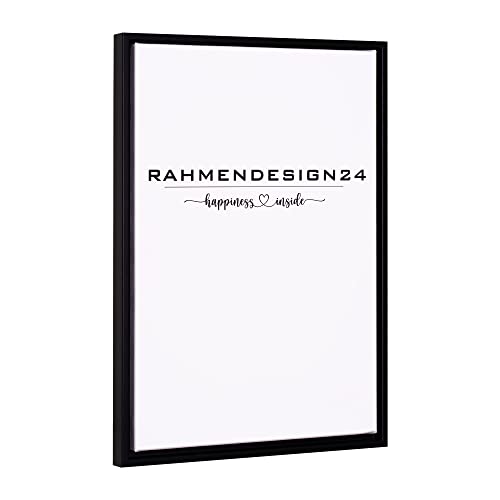 Rahmendesign24 Schattenfugenrahmen Oslo für Keilrahmenbilder und Leinwände 15x15 Schwarz (matt) Schattenfuge von Rahmendesign24