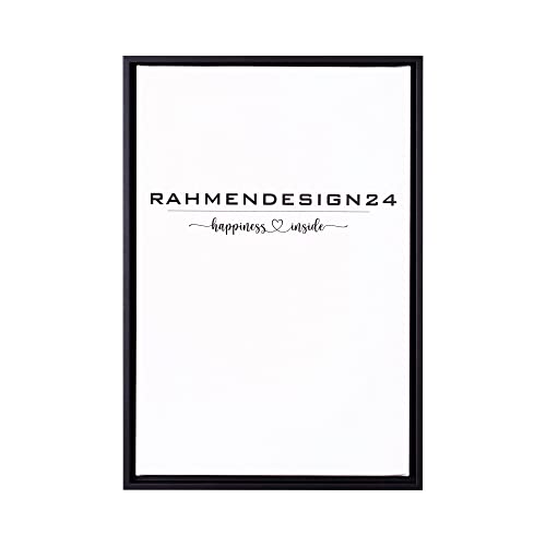 Rahmendesign24 Schattenfugenrahmen Oslo für Keilrahmenbilder und Leinwände 15x21 (DIN A5) Schwarz (matt) Schattenfuge von Rahmendesign24