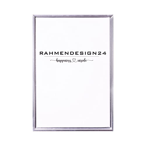 Rahmendesign24 Schattenfugenrahmen Oslo für Keilrahmenbilder und Leinwände 40x50 Silber (hochglanz) Schattenfuge von Rahmendesign24