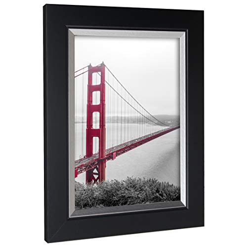 Rahmengalerie24 Bilderrahmen 13x18 cm Farbe: Schwarz MDF Elegance Elegant-Modern Hängerahmen ohne Passepartout ohne Ständer Made in Germany von rahmengalerie24