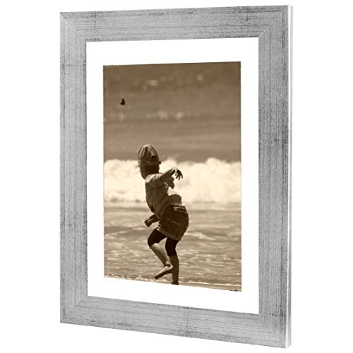 Bilderrahmen Fotorahmen 15x21 cm Silber bilderrahmen zum aufhängen MDF picture frames Farbe und 40 verschiedene Größen wählbar ohne Passepartout Rahmen Ayleen von Rahmengalerie24