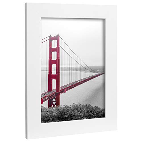 Bilderrahmen Fotorahmen 15x21 cm Weiß bilderrahmen zum aufhängen MDF Picture Frames Farbe und 40 verschiedene Größen wählbar ohne Passepartout Rahmen Rio von Rahmengalerie24