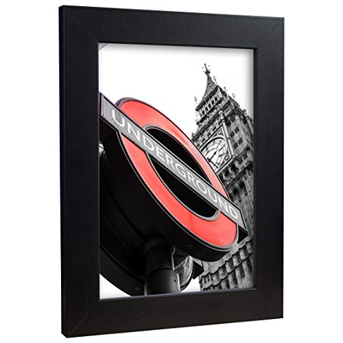 Bilderrahmen Fotorahmen 20x30 cm Schwarz bilderrahmen zum aufhängen MDF picture frames Farbe und 40 verschiedene Größen wählbar ohne Passepartout Rahmen London von Rahmengalerie24