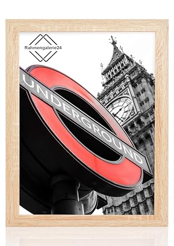 Bilderrahmen Fotorahmen 21x29,7 cm Sonoma bilderrahmen zum aufhängen MDF picture frames Farbe und 40 verschiedene Größen wählbar ohne Passepartout Rahmen London von rahmengalerie24