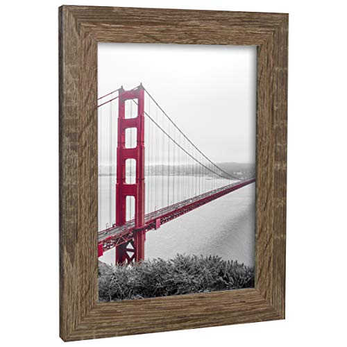 Bilderrahmen Fotorahmen 33x95 cm Wildeiche bilderrahmen zum aufhängen MDF picture frames Farbe und 40 verschiedene Größen wählbar ohne Passepartout Rahmen London von Rahmengalerie24