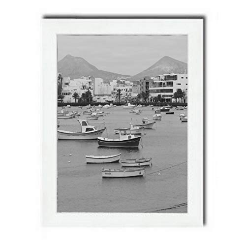 Bilderrahmen Fotorahmen 36x49 cm weiß bilderrahmen zum aufhängen MDF picture frames Farbe und 40 verschiedene Größen wählbar ohne Passepartout Rahmen Aliyah von Rahmengalerie24