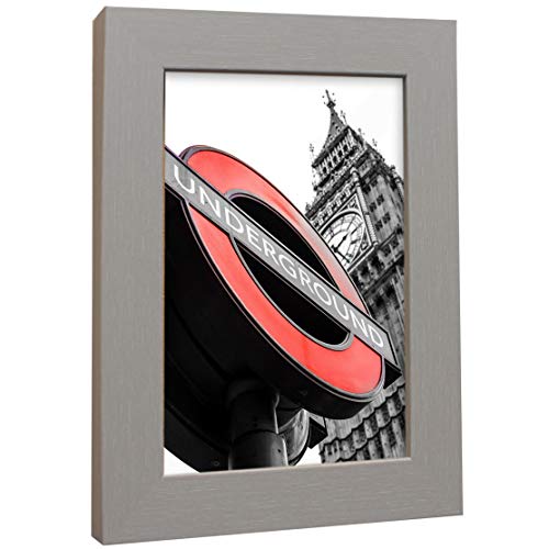 Bilderrahmen Fotorahmen 40x60 cm Grau bilderrahmen zum aufhängen MDF picture frames Farbe und 40 verschiedene Größen wählbar ohne Passepartout Rahmen London von Rahmengalerie24