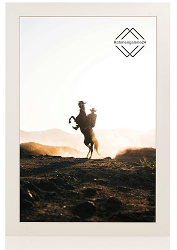 Bilderrahmen Fotorahmen 50x60 cm weiß bilderrahmen zum aufhängen MDF picture frames Farbe und 40 verschiedene Größen wählbar ohne Passepartout Rahmen Aliyah von rahmengalerie24