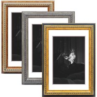 Hochwertiger Barocker Holzrahmen Bilderrahmen Fotorahmen "Fame" Wechselrahmen Mit Passepartout Und Antireflex-Kunstglas von Rahmengalerie24