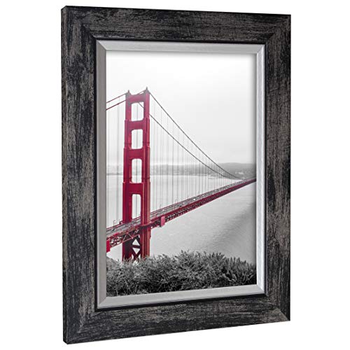 Rahmengalerie24 Bilderrahmen 30x60 cm Farbe: Schwarz gew. MDF Elegance Elegant-Modern Hängerahmen ohne Passepartout ohne Ständer Made in Germany von rahmengalerie24