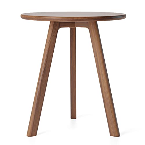 Beistelltisch rund Massiv Walnussholz für Wohnzimmer Premium Sofa Tisch Minimales Skandinavisches Design Nachttisch Einfache von Raico