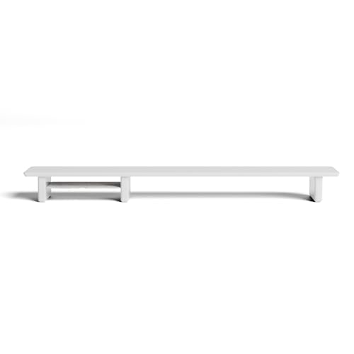Raico Schreibtischregal Monitorständer Ergonomischer Dual-Screen-Riser Minimaler Schreibtisch-Organizer aus Holz (MattweiBes, Full Length v2.0 | 116cm) von Raico