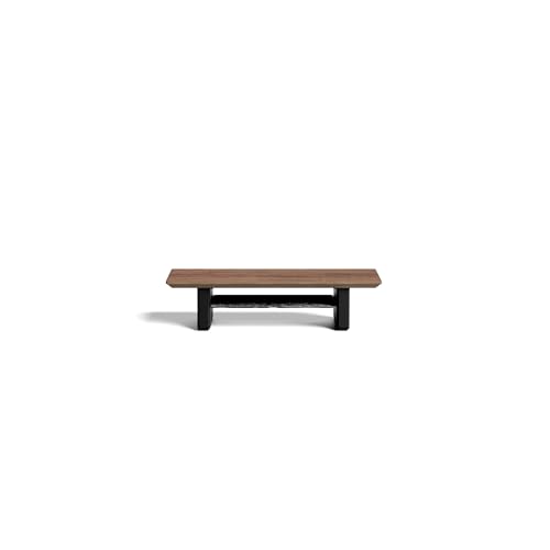 Raico Schreibtischregal Monitorständer Setup Cockpit Ergonomischer Dual-Screen-Riser Minimaler Schreibtisch-Organizer aus Holz (Walnuss, Small | 47cm) von Raico