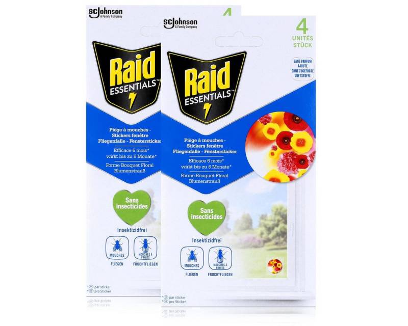 Raid Insektenfalle Raid Essentials Fliegenfalle Fenstersticker Blumenstrauß 4 stk. (2er P von Raid
