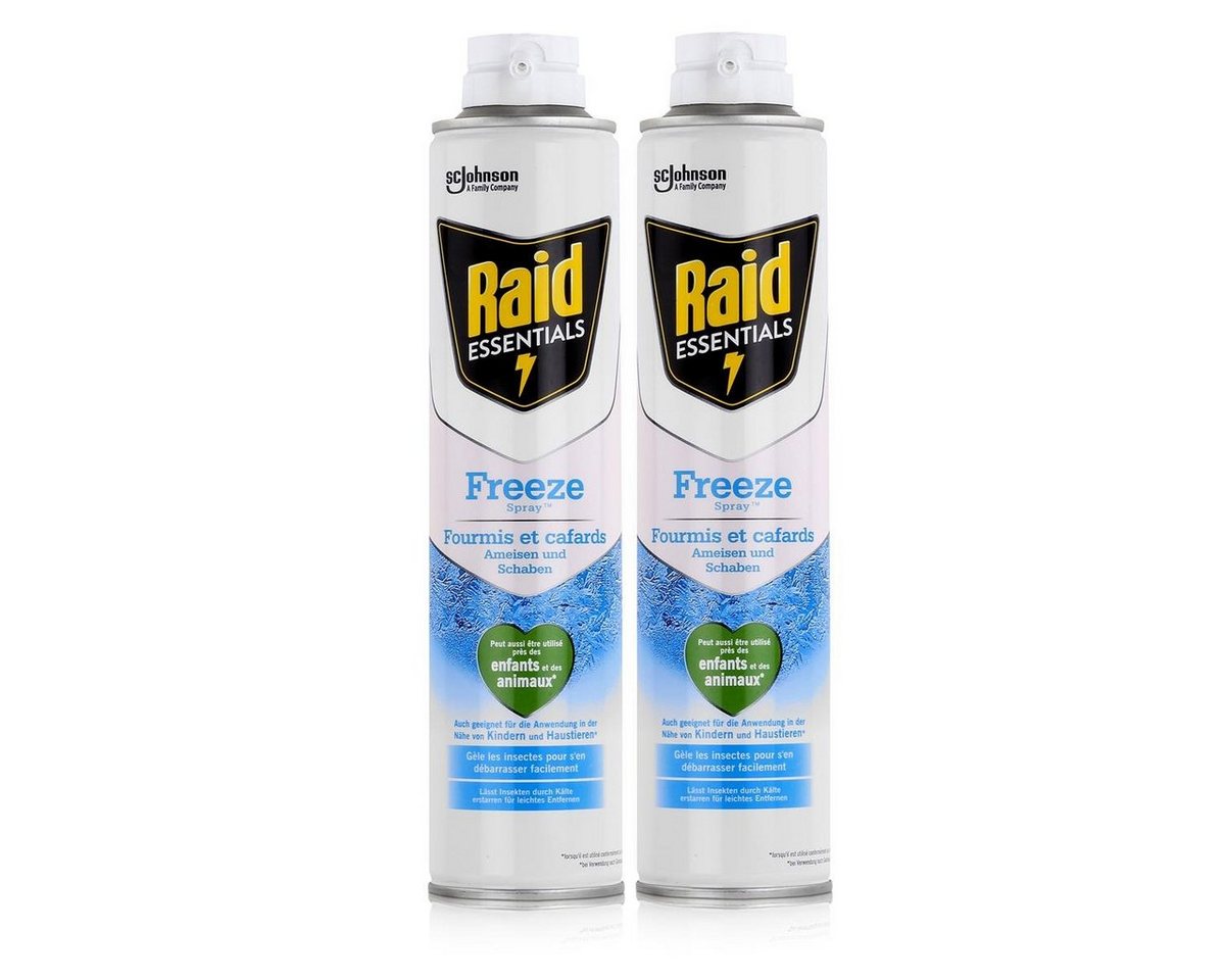 Raid Insektenfalle Raid Essentials Freeze Spray 350ml - Lässt Insekten erstarren (2er Pac von Raid